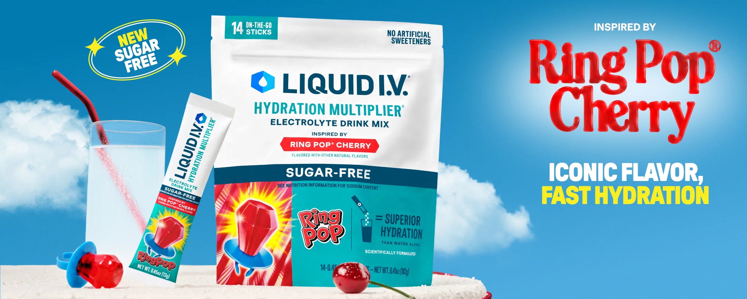 Ring Pop® Cherry Hydration Multiplier® Sugar-Free - Daily Mix